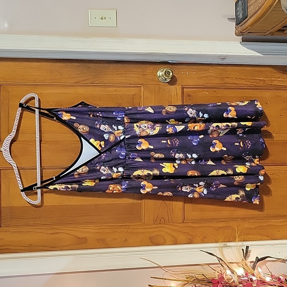 NWOT Halloween  Handmade Mickey and Minnie Mouse dress. SIZE Medium Color Purple